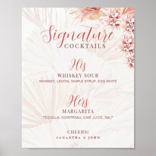 Trauungs-Signature-Drink Sein Ihr Cocktail Offener Poster
