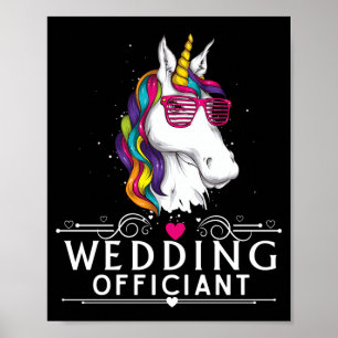 Trauungsoffizier Männer Lustiges Einhorn Hochzeit Poster