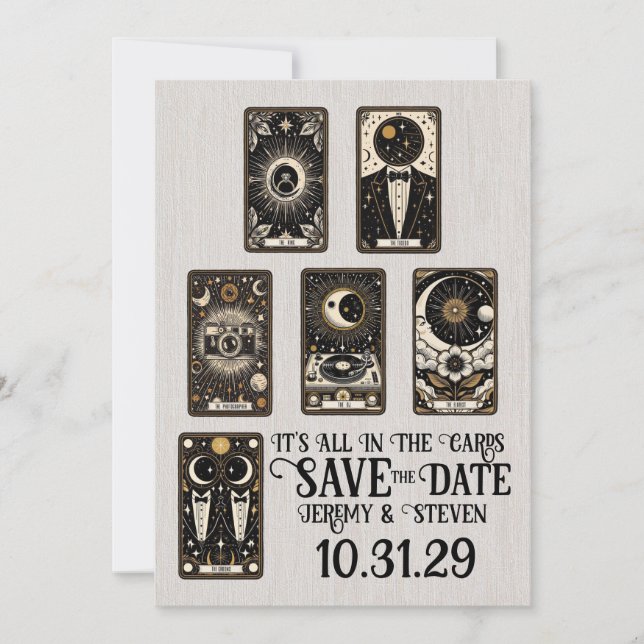Trauungstarotkarten Save The Date (Vorderseite)