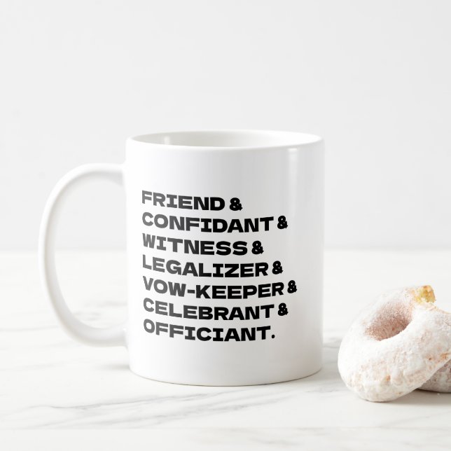 Trauungszeremonie Anpassbare Liste Kaffeetasse (Mit Donut)