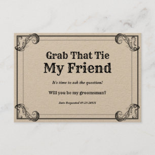 Trauzeuge Anfrage Vintage Grab die Krawatte Einladung