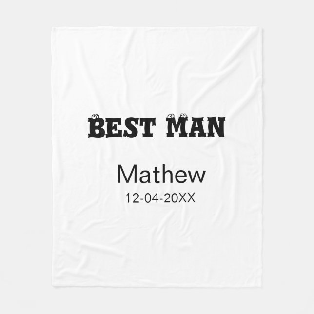 Trauzeuge-Bachelor-Partei hinzufügen Namensdatum e Fleecedecke (Vorderseite)