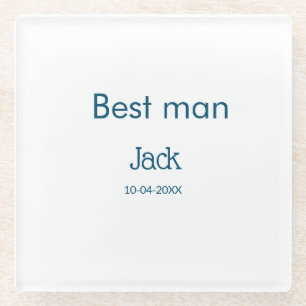Trauzeuge bester Mann Name Text Junggesellinnenabs Glasuntersetzer
