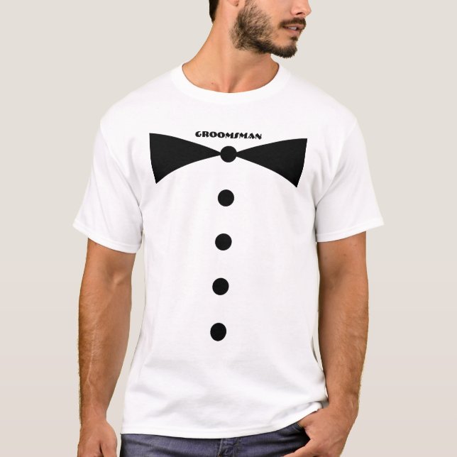 Trauzeuge BIG Bow Krawatte Wedding Party T-Shirt (Vorderseite)