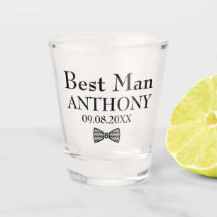 Trauzeuge Black and White Bachelor Party Hochzeit Schnapsglas