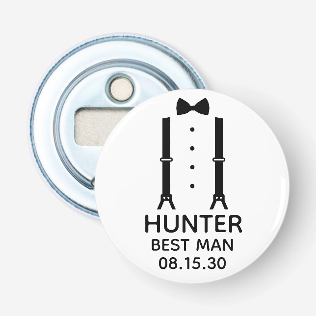 Trauzeuge Black Bow Krawatte Flaschenöffner (Vorderseite)