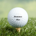 Trauzeuge Black Individuelle Name - Hochzeit Golfball<br><div class="desc">Schöne Kalligraphie,  schwarz-weiße Trauzeuge-Golfbälle. Ideal für Gastgeschenke Hochzeiten.</div>