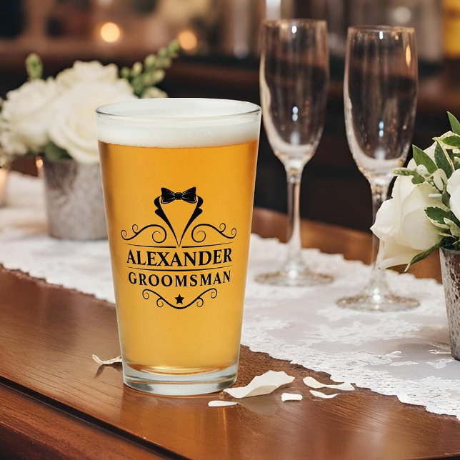 Trauzeuge Black Krawatte Glas (Customize to change text size.)