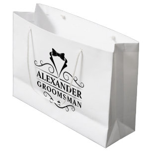 Trauzeuge Black Krawatte Große Geschenktüte