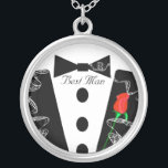 Trauzeuge Black Krawatte Necklace Versilberte Kette<br><div class="desc">Keepake Necklaces Wählen Sie entweder Silver Plated Gold Finish oder Sterling Silver Unique Personalisiert Custom !st Christmas Gift Wedding Party Necklaces - um die Hintergrundfarbe zu ändern - klicken Sie auf Anpassen - wählen Sie das letzte Tool aus dem Drop-Down-Menü und wählen Sie aus einer der angezeigten Farben oder geben...</div>