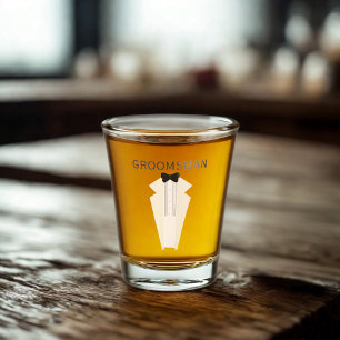 Trauzeuge Black Krawatte Tuxedo Wedding Shot Glass Schnapsglas
