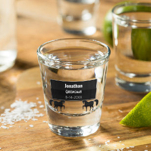 Trauzeuge Black Metallic Personalisiert Schnapsglas
