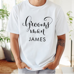 Trauzeuge Black Script Personalisiert Wedding T-Shirt