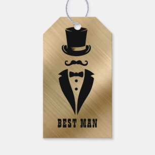 Trauzeuge Black Tie Smoking Gold Geschenkanhänger