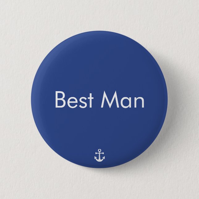 Trauzeuge Blue Nautical Wedding Buttons (Vorderseite)
