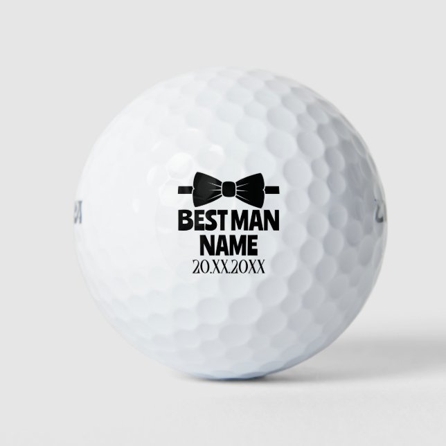 Trauzeuge Bow Krawatte Hochzeit Bachelor Groom Par Golfball (Vorderseite)