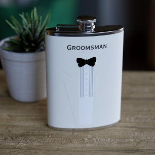 Trauzeuge Bow Krawatte Tuxedo Wedding Flask Flachmann