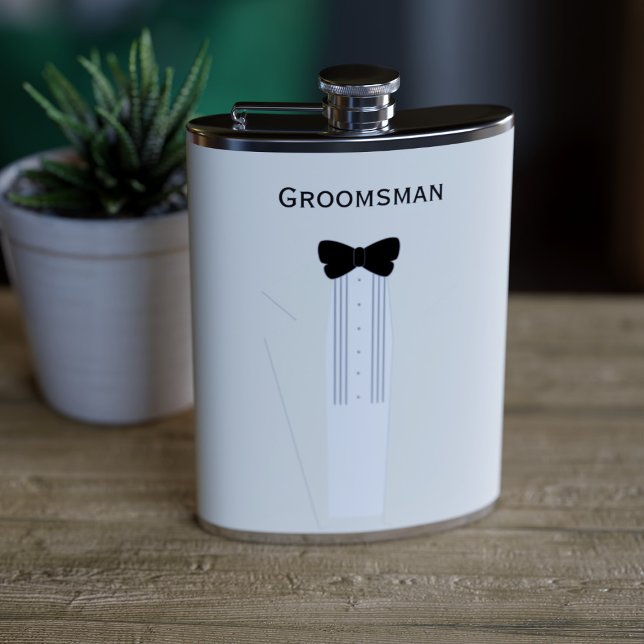 Trauzeuge Bow Krawatte Tuxedo Wedding Flask Flachmann (Von Creator hochgeladen)