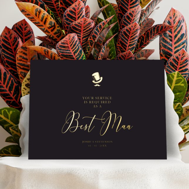 Trauzeuge Chic Wedding Minimalistischer Vorschlag Folieneinladung (Von Creator hochgeladen)