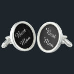 Trauzeuge Cufflinks Manschetten Knöpfe<br><div class="desc">Sterling Silver plattierte Manschetten in Schwarz/Weiß mit Trauzeuge-Text. Passen Sie dieses Objekt an oder kaufen Sie,  wie es ist.</div>