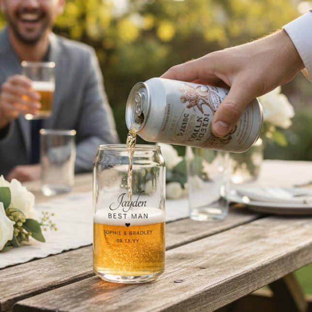 Trauzeuge Custom Personalisiert Names Wedding Part Dosenglas (Von Creator hochgeladen)