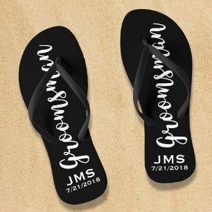 Trauzeuge Custom Wedding Gefallen Modernes Monogra Flip Flops