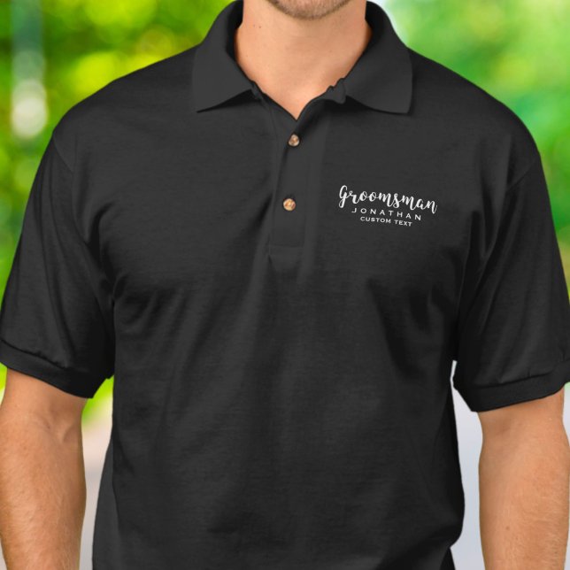 Trauzeuge Custom Wedding Gefallen Modernes Monogra Polo Shirt (Von Creator hochgeladen)