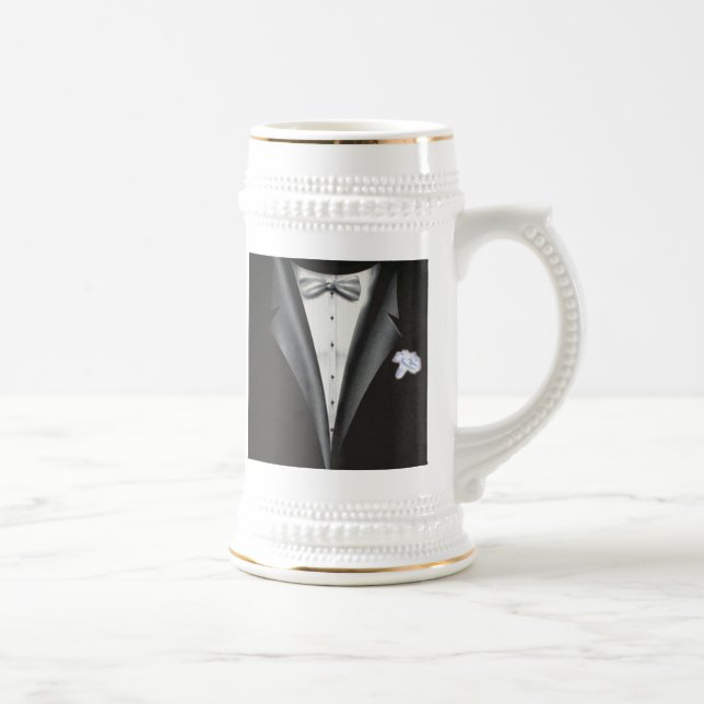 Trauzeuge Danke, Geschenk - Tuxedo Vorlage Bierglas (Rechts)