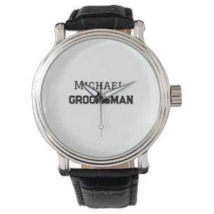 Trauzeuge einfache minimale hinzufügen Name modern Armbanduhr