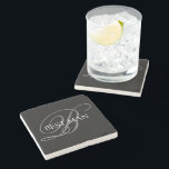Trauzeuge Elegant Monogram Steinuntersetzer<br><div class="desc">Machen Sie Ihren eigenen Untersetzer. Personalisieren Sie dieses Design mit Ihrem eigenen Text. Sie können dieses Design weiter anpassen,  indem Sie den Link "Weitere Anpassung" auswählen,  falls gewünscht.</div>