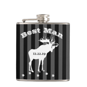 Trauzeuge Flasche Vintage Elch Flachmann