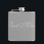 Trauzeuge Flask Flachmann<br><div class="desc">Flasche für den Trauzeuge in Silber gezeigt. Passen Sie dieses Objekt an oder kaufen Sie, wie es ist.</div>