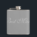 Trauzeuge Flask Flachmann<br><div class="desc">Flasche für den Trauzeuge in Silber gezeigt. Passen Sie dieses Objekt an oder kaufen Sie,  wie es ist.</div>