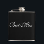 Trauzeuge Flask Flachmann<br><div class="desc">Die Flasche für den Trauzeuge wird in Schwarz mit Weiß angezeigt. Passen Sie dieses Objekt an oder kaufen Sie, wie es ist.</div>