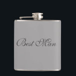 Trauzeuge Flask Flachmann<br><div class="desc">Die Flasche für den Trauzeuge wird in Grautönen angezeigt. Passen Sie dieses Objekt an oder kaufen Sie, wie es ist.</div>