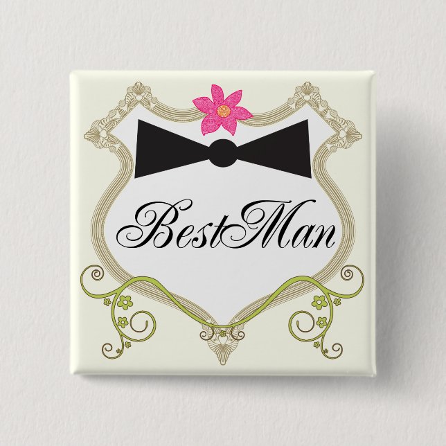 Trauzeuge Fliege Hochzeit Abzeichen Button (Vorderseite)