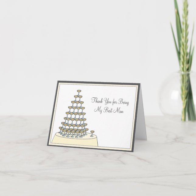 Trauzeuge Funny Danke-Card - Toasting Dankeskarte (Vorderseite)