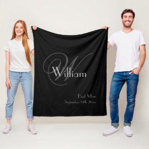 Trauzeuge Geschenk Elegante Monogram Chic Script B Fleecedecke