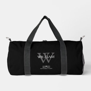 Trauzeuge Geschenk Moderne Monogram Elegantes Scri Duffle Bag