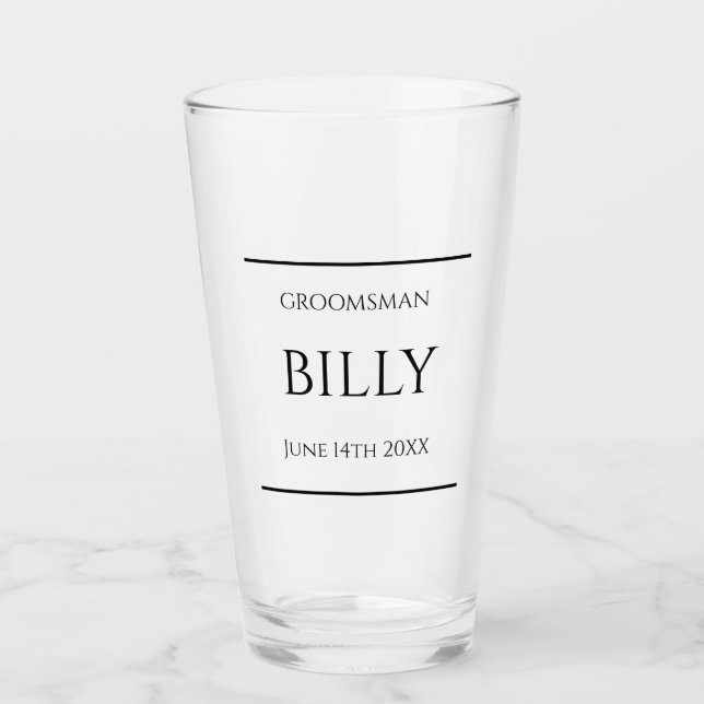 Trauzeuge Glass Geschenk Beer Pint Gefallen Hochze Glas (Vorderseite)