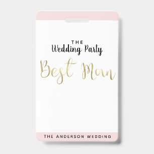 Trauzeuge Gold Wedding Party VIP Pass Abzeichen Ausweis