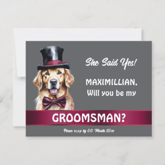 Trauzeuge golden Retriever Vorschlag Hochzeit Postkarte