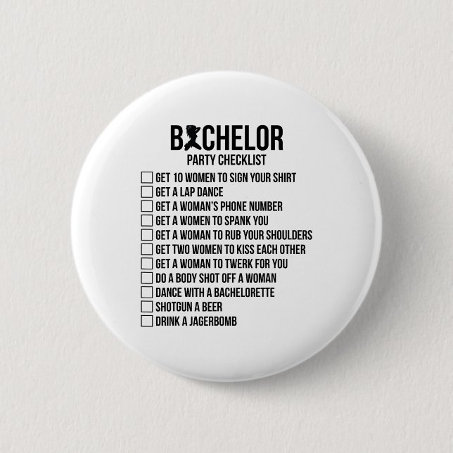 Trauzeuge Groom Squat Men Bachelor versorgt Party Button (Vorderseite)