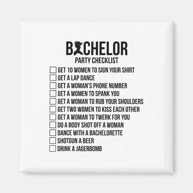 Trauzeuge Groom Squat Men Bachelor versorgt Party Magnet (Vorne)