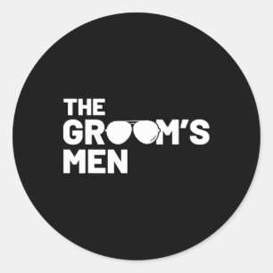Trauzeuge Groom Squat Men Bachelor versorgt Party Runder Aufkleber