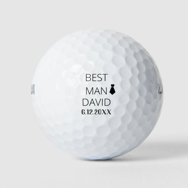 Trauzeuge Grooms Man gibt Gastgeschenk Niedlich Ho Golfball (Vorderseite)