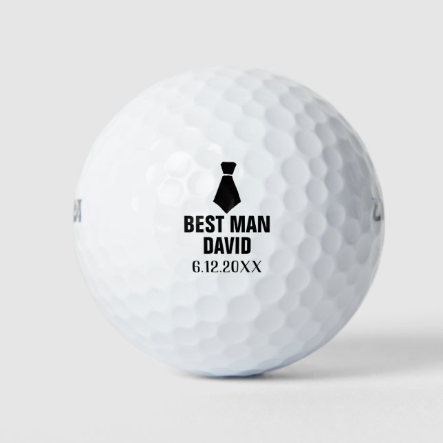Trauzeuge Grooms Man Men gibt Gastgeschenk Hochzei Golfball (Vorderseite)