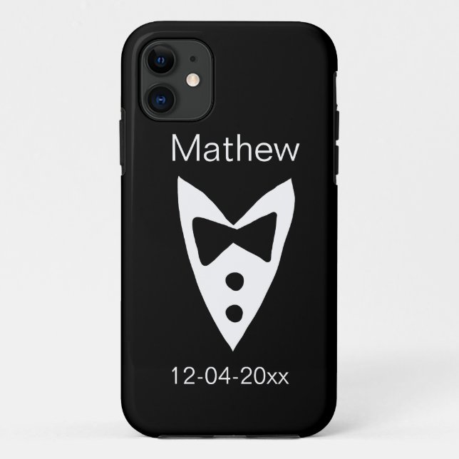 Trauzeuge hinzufügen Name Jahr Schwarzer Bug Shirt Case-Mate iPhone Hülle (Rückseite)