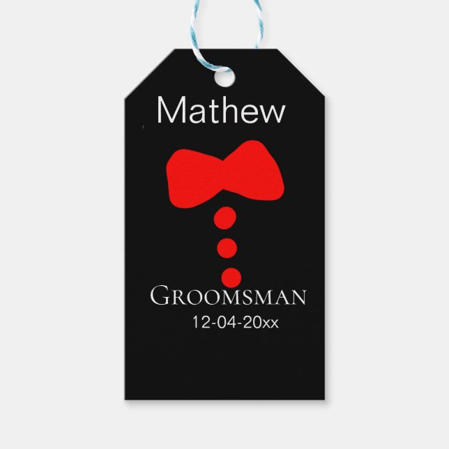 Trauzeuge hinzufügen Name Jahr Schwarzer Bug Shirt Geschenkanhänger (Vorderseite)