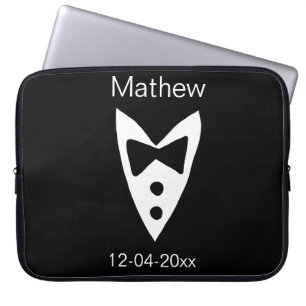 Trauzeuge hinzufügen Name Jahr Schwarzer Bug Shirt Laptopschutzhülle